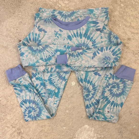 Kirklands Kids Pajama Set in Blue and White Tie-Dye - Picture 1 of 5